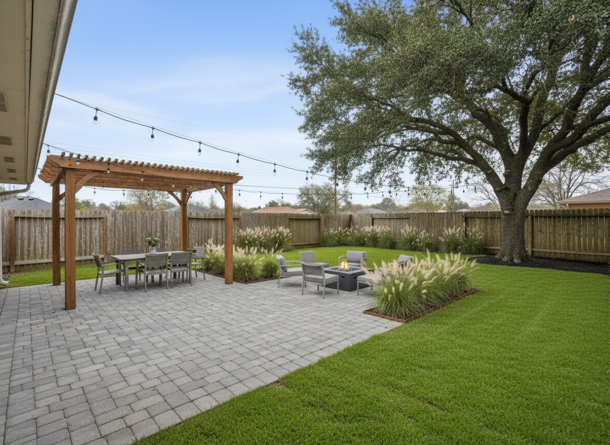 Modern Entertainer design rendered on the yard